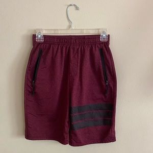 Public record burgundy gym shorts